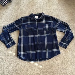 Blue and white flannel